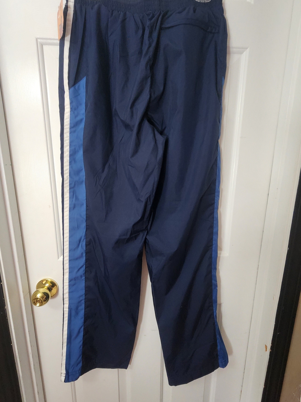 Champion Navy Track Pants with Blue and White Side Stripes Sz M